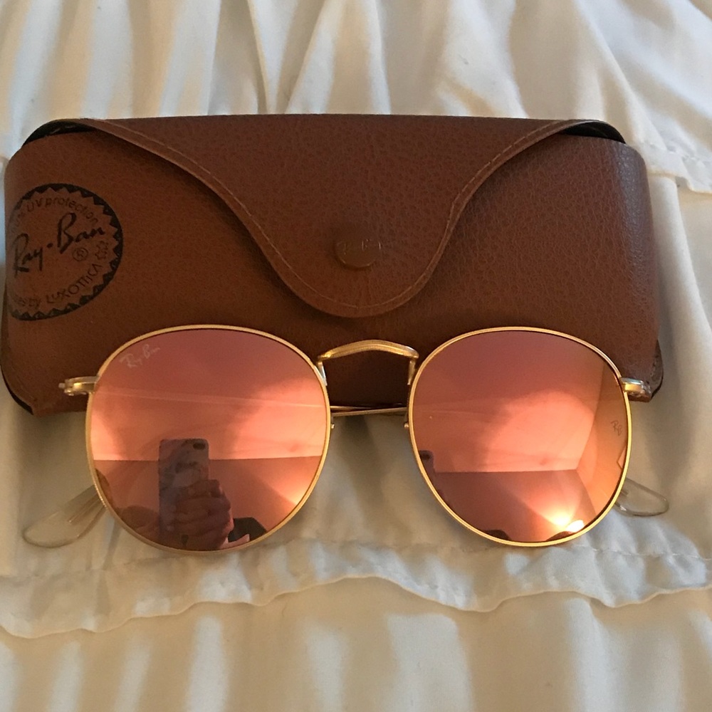 Ray Ban rose gold sunglasses